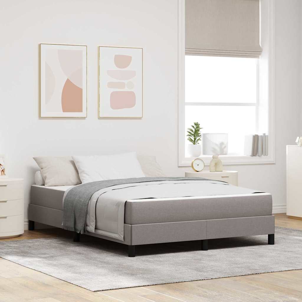 vidaXL Κρεβάτι με ελατήρια με στρώμα Taupe 140 x 190 cm ύφασμα