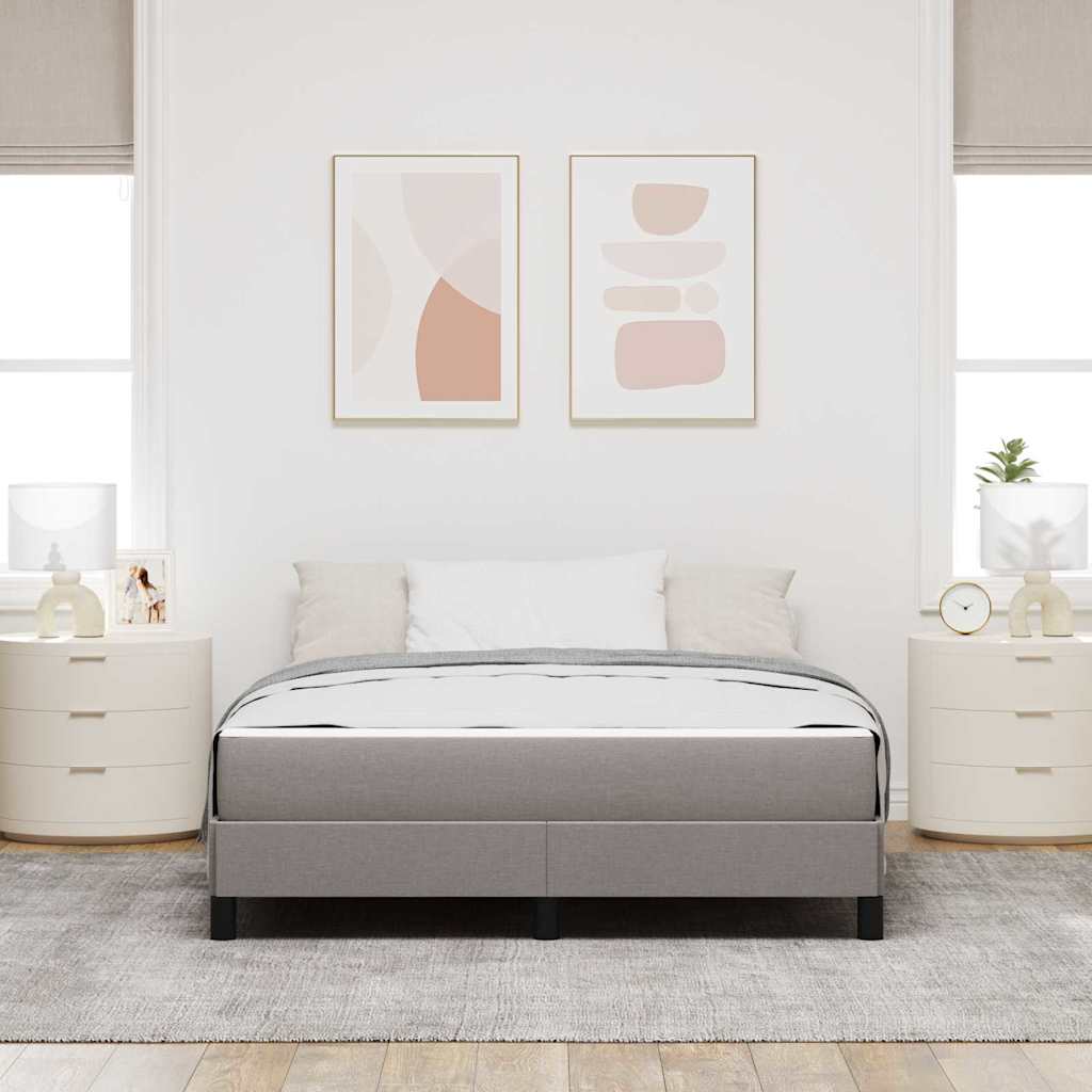 vidaXL Κρεβάτι με ελατήρια με στρώμα Taupe 140 x 190 cm ύφασμα