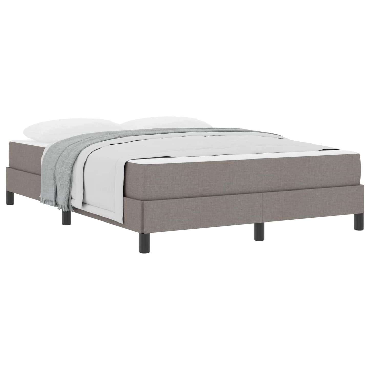 vidaXL Κρεβάτι με ελατήρια με στρώμα Taupe 140 x 190 cm ύφασμα
