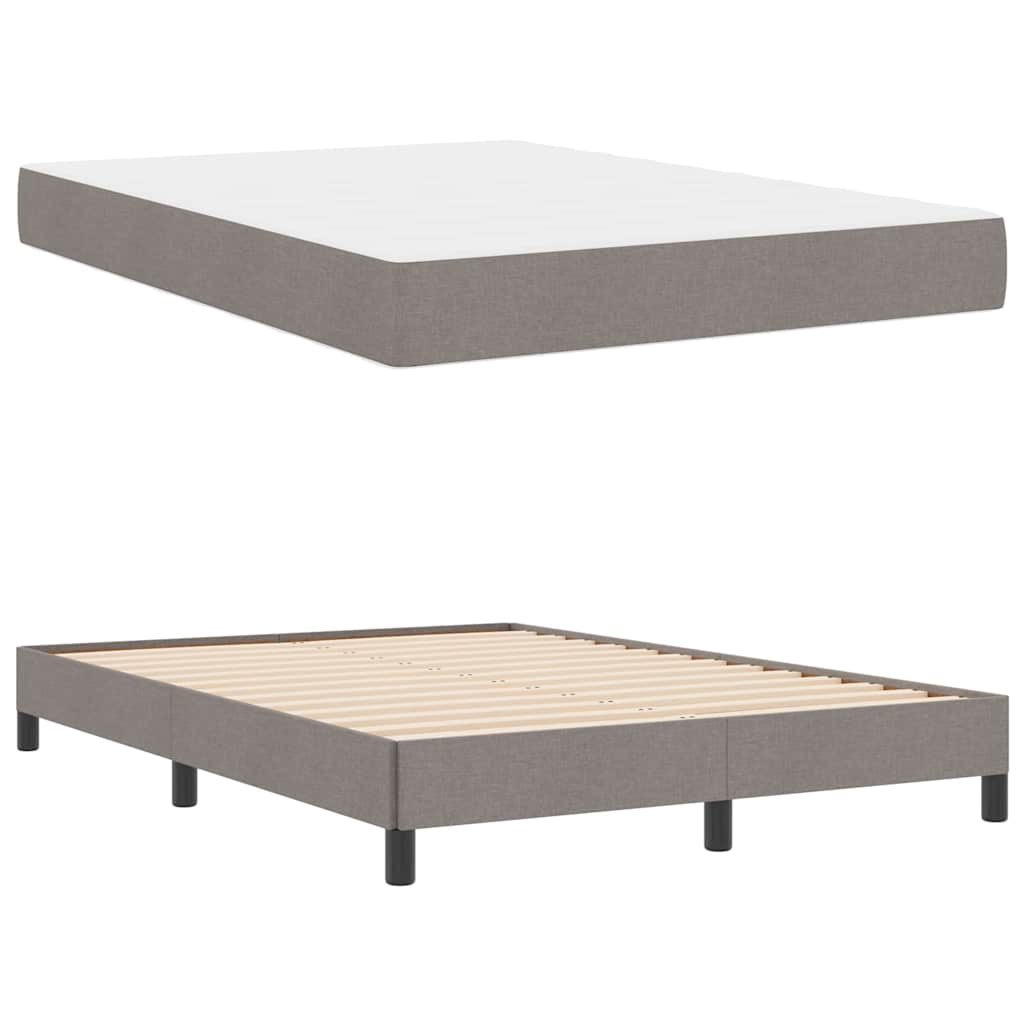 vidaXL Κρεβάτι με ελατήρια με στρώμα Taupe 140 x 190 cm ύφασμα