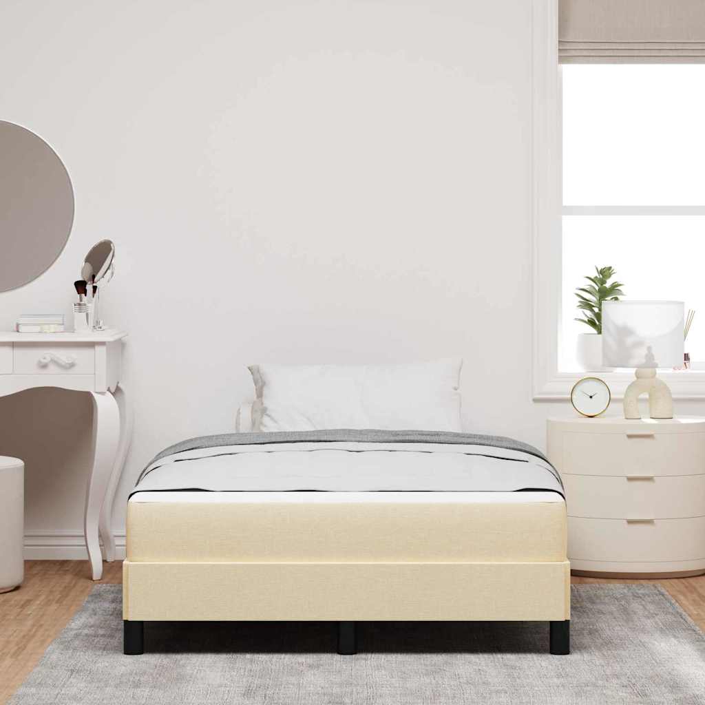 vidaXL Κρεβάτι με ελατήρια με στρώμα Κρεμ 140 x 190 cm ύφασμα