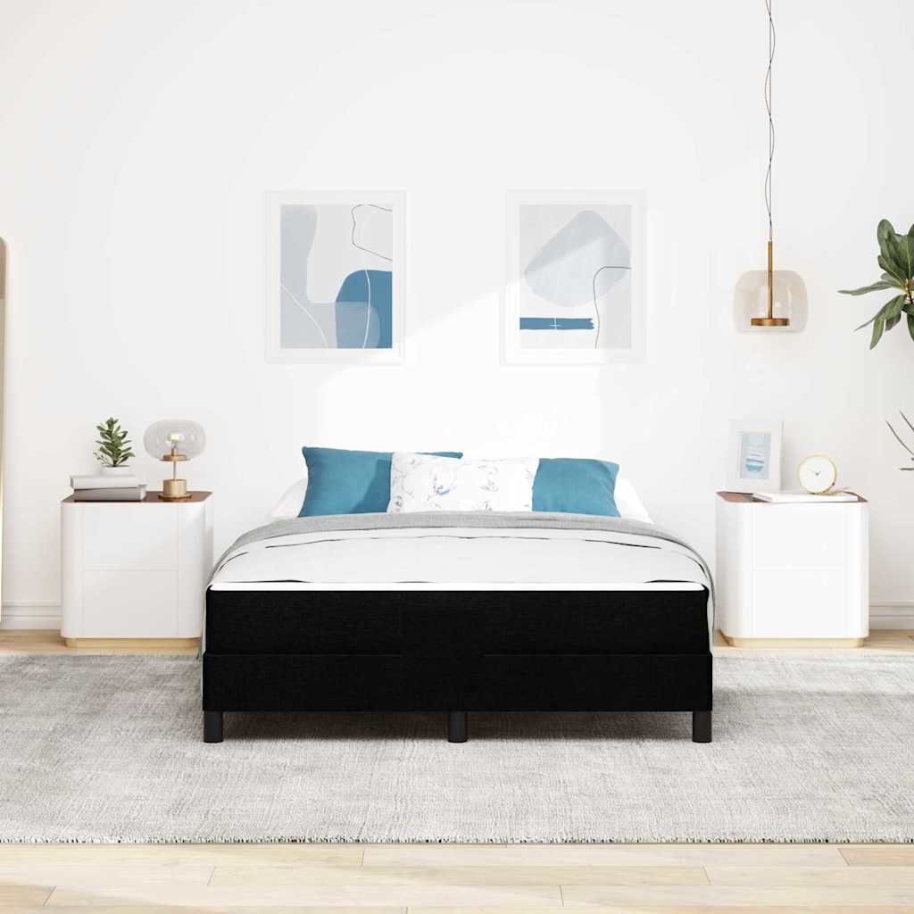 vidaXL Κρεβάτι με ελατήρια με στρώμα Μαύρο 140 x 200 cm ύφασμα