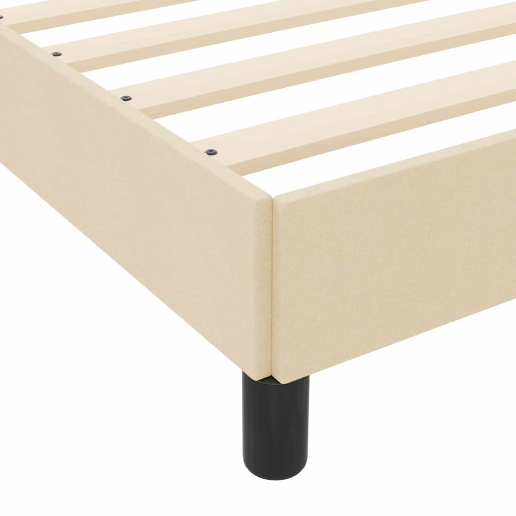 vidaXL Κρεβάτι με ελατήρια Κρεμ 140 x 200 cm ύφασμα