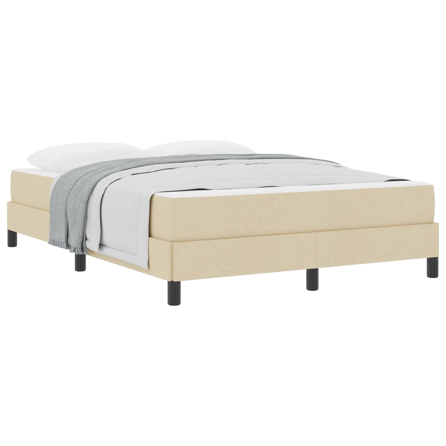 vidaXL Κρεβάτι με ελατήρια Κρεμ 140 x 200 cm ύφασμα