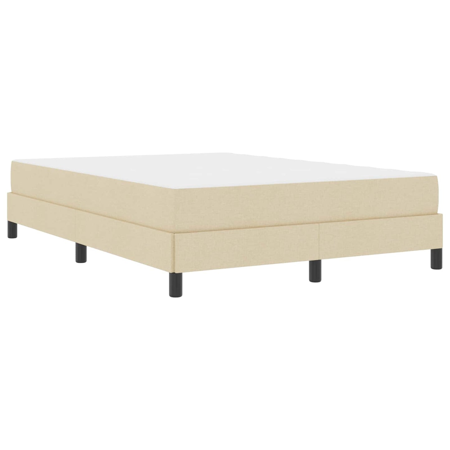 vidaXL Κρεβάτι με ελατήρια Κρεμ 140 x 200 cm ύφασμα