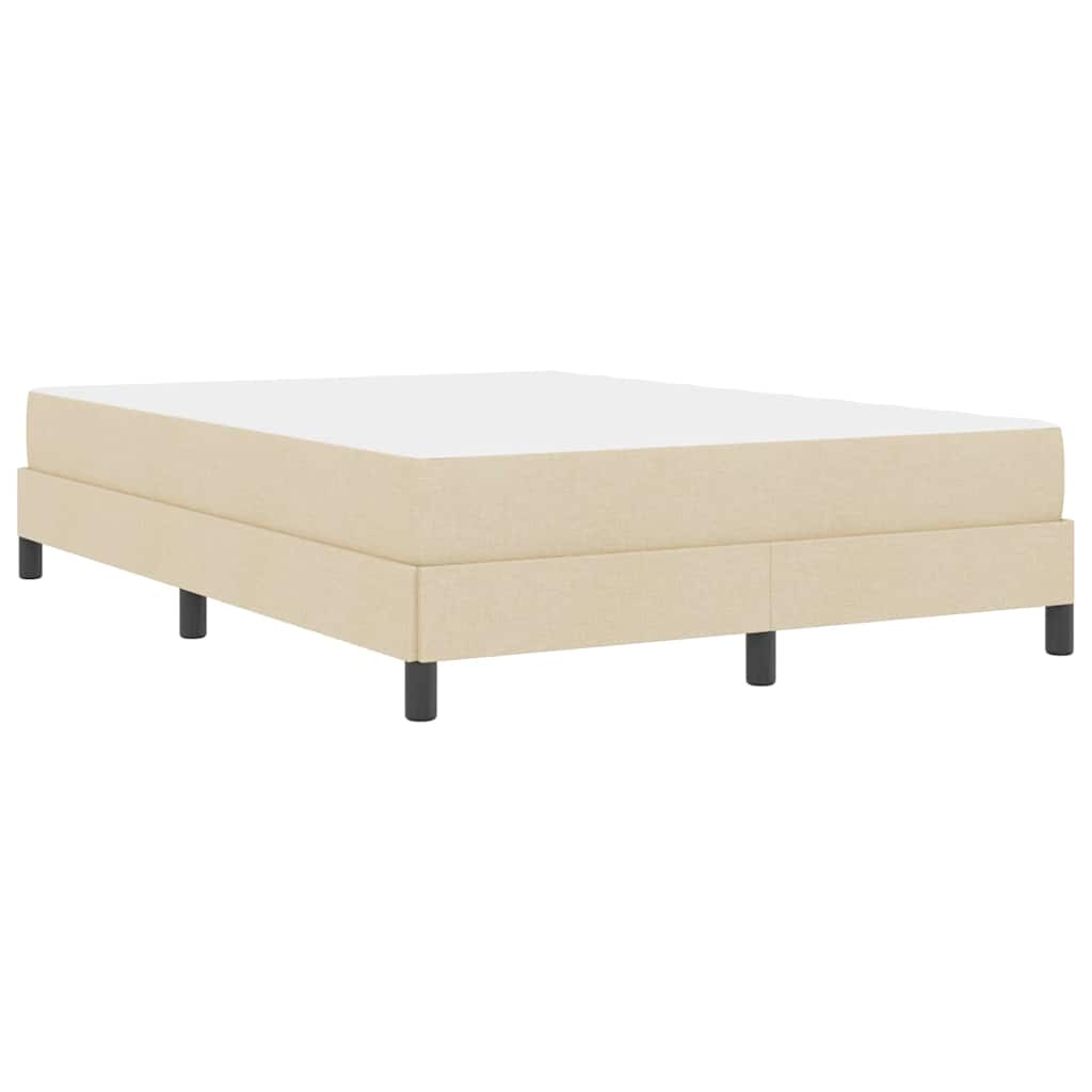 vidaXL Κρεβάτι με ελατήρια Κρεμ 140 x 200 cm ύφασμα