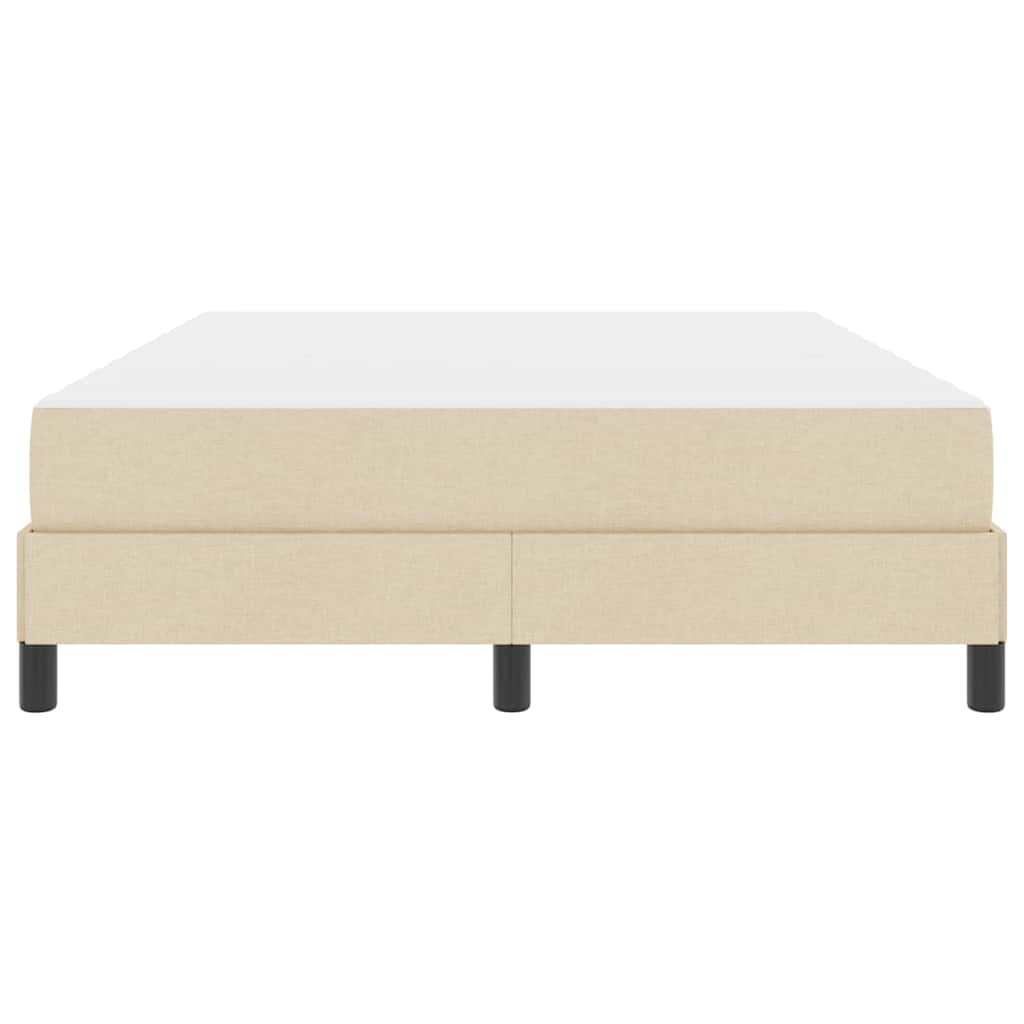 vidaXL Κρεβάτι με ελατήρια Κρεμ 140 x 200 cm ύφασμα