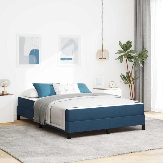 vidaXL Κρεβάτι με ελατήρια με στρώμα Μπλε 140 x 200 cm ύφασμα