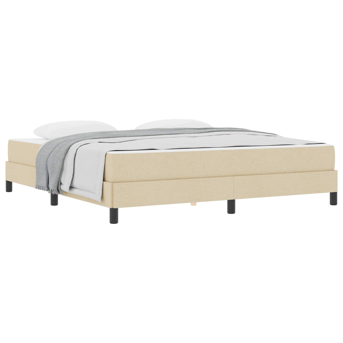 vidaXL Κρεβάτι με ελατήρια με στρώμα Κρεμ 180 x 200 cm ύφασμα