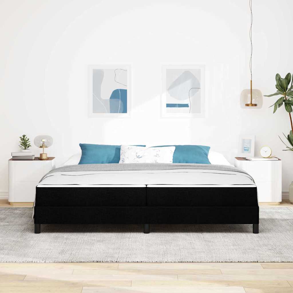 vidaXL Κρεβάτι με ελατήρια με στρώμα Μαύρο 200 x 200 cm ύφασμα