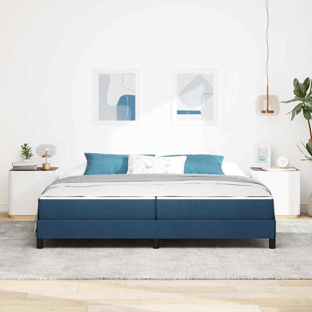 vidaXL Κρεβάτι με ελατήρια με στρώμα Μπλε 200 x 200 cm ύφασμα