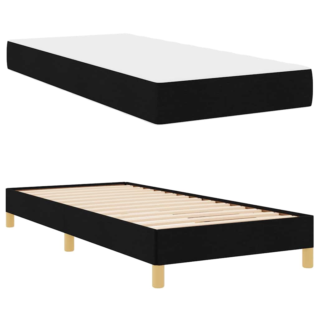 vidaXL Κρεβάτι με ελατήρια με στρώμα Μαύρο 80 x 200 cm ύφασμα