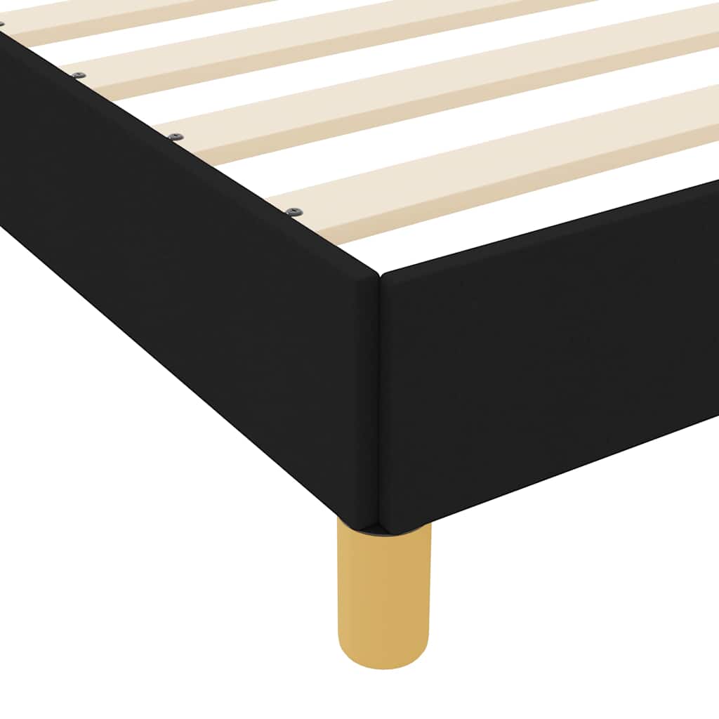 vidaXL Κρεβάτι με ελατήρια με στρώμα Μαύρο 90 x 190 cm ύφασμα