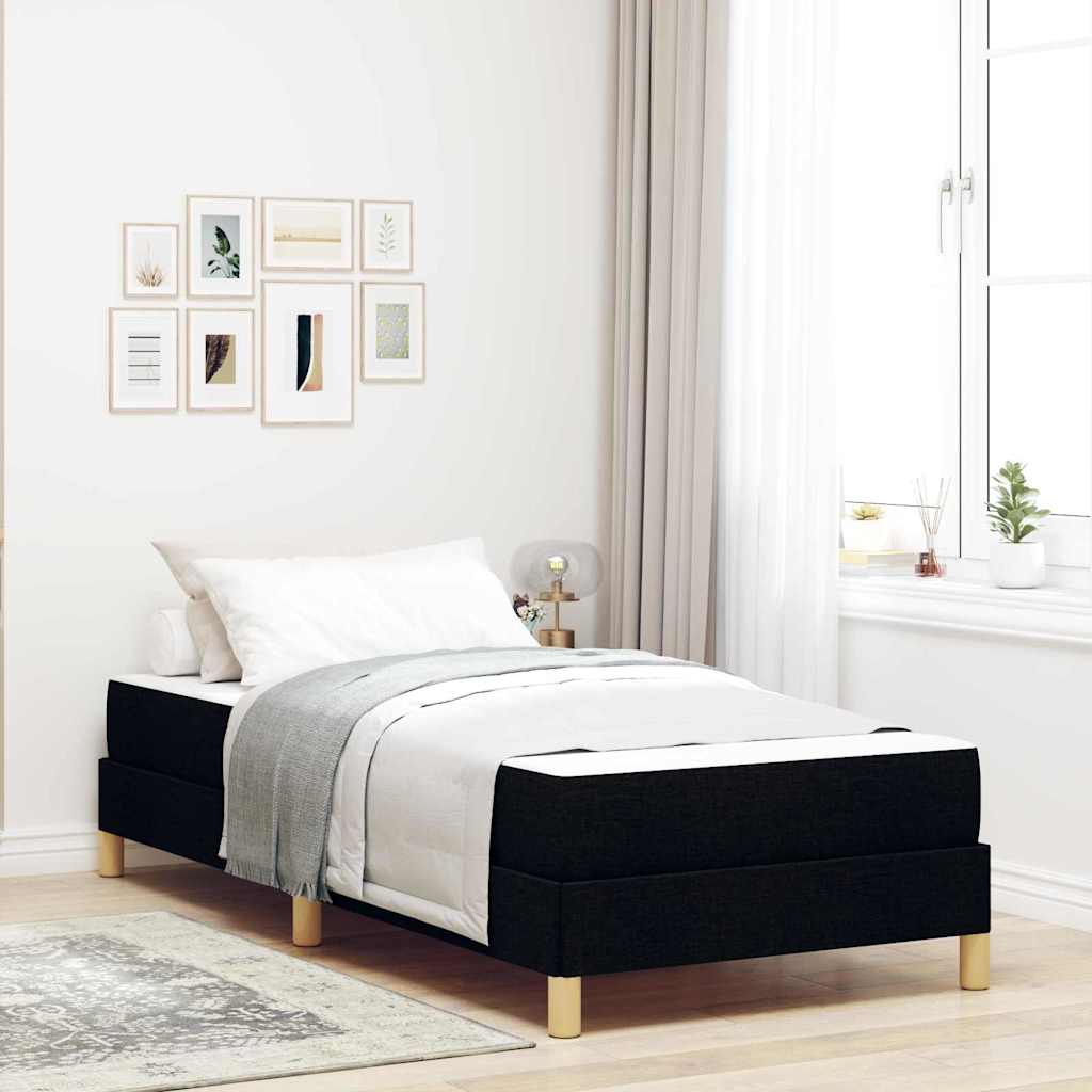 vidaXL Κρεβάτι με ελατήρια με στρώμα Μαύρο 90 x 190 cm ύφασμα