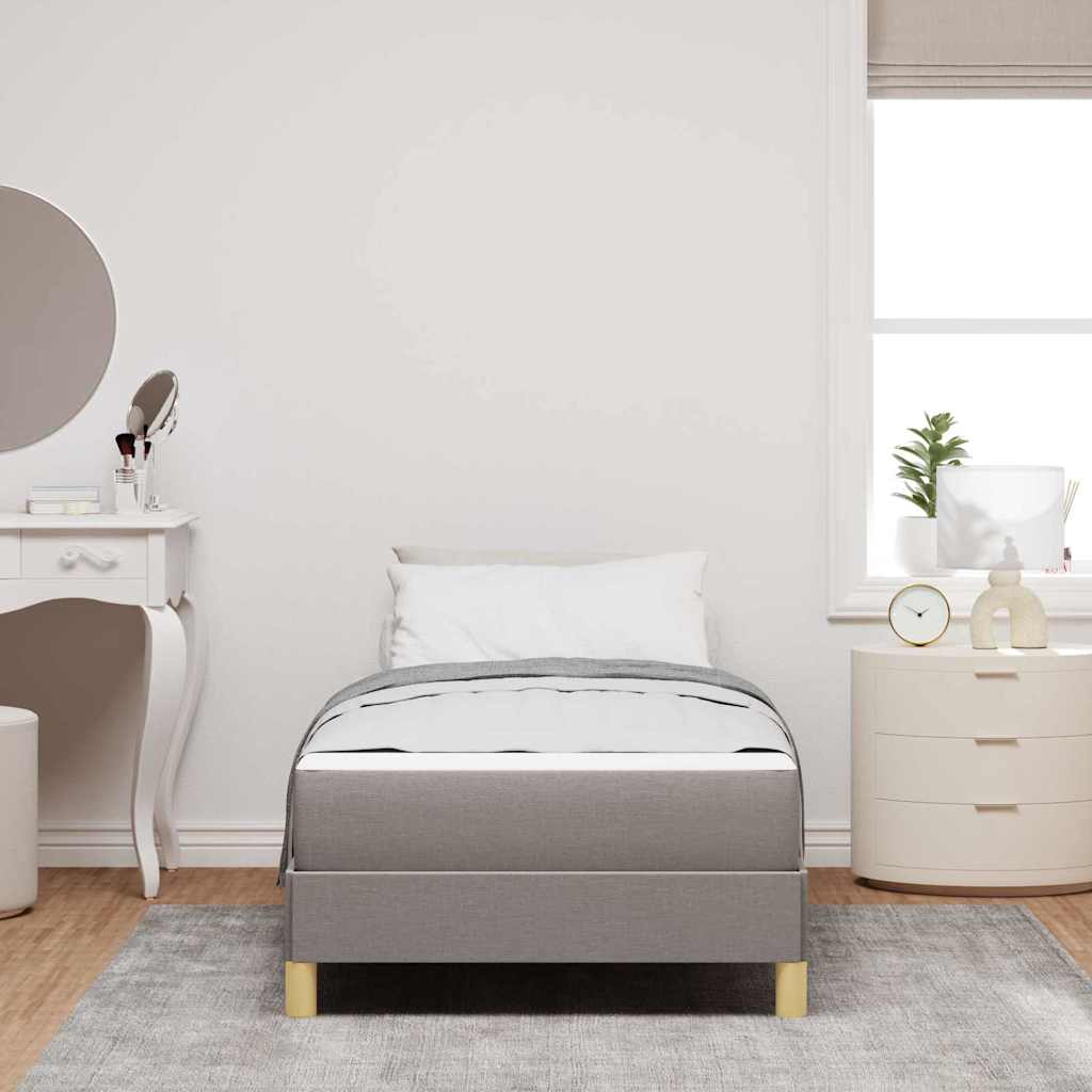 vidaXL Κρεβάτι με ελατήρια με στρώμα Taupe 90 x 190 cm ύφασμα