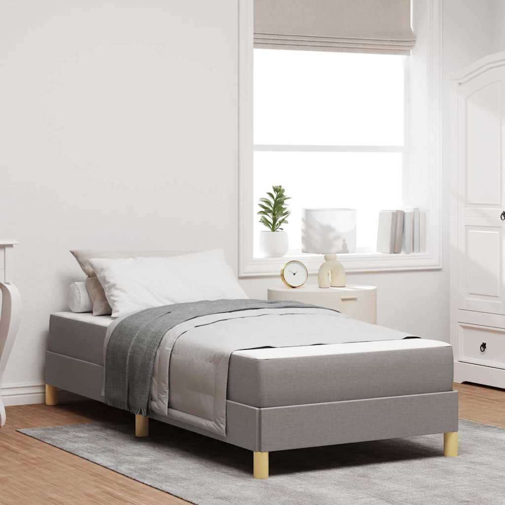 vidaXL Κρεβάτι με ελατήρια με στρώμα Taupe 90 x 200 cm ύφασμα