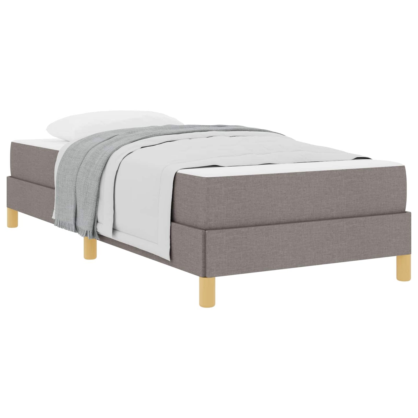 vidaXL Κρεβάτι με ελατήρια με στρώμα Taupe 90 x 200 cm ύφασμα