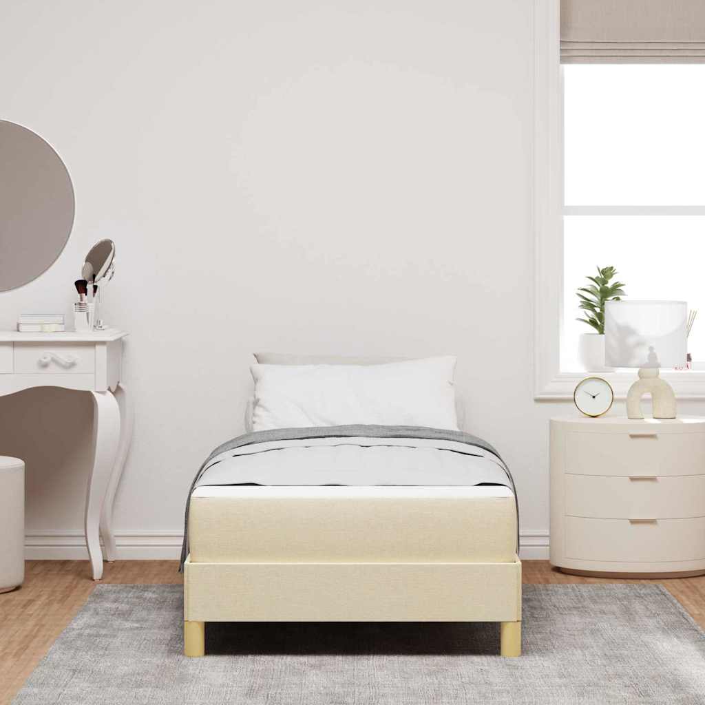 vidaXL Κρεβάτι με ελατήρια με στρώμα Κρεμ 90 x 200 cm ύφασμα