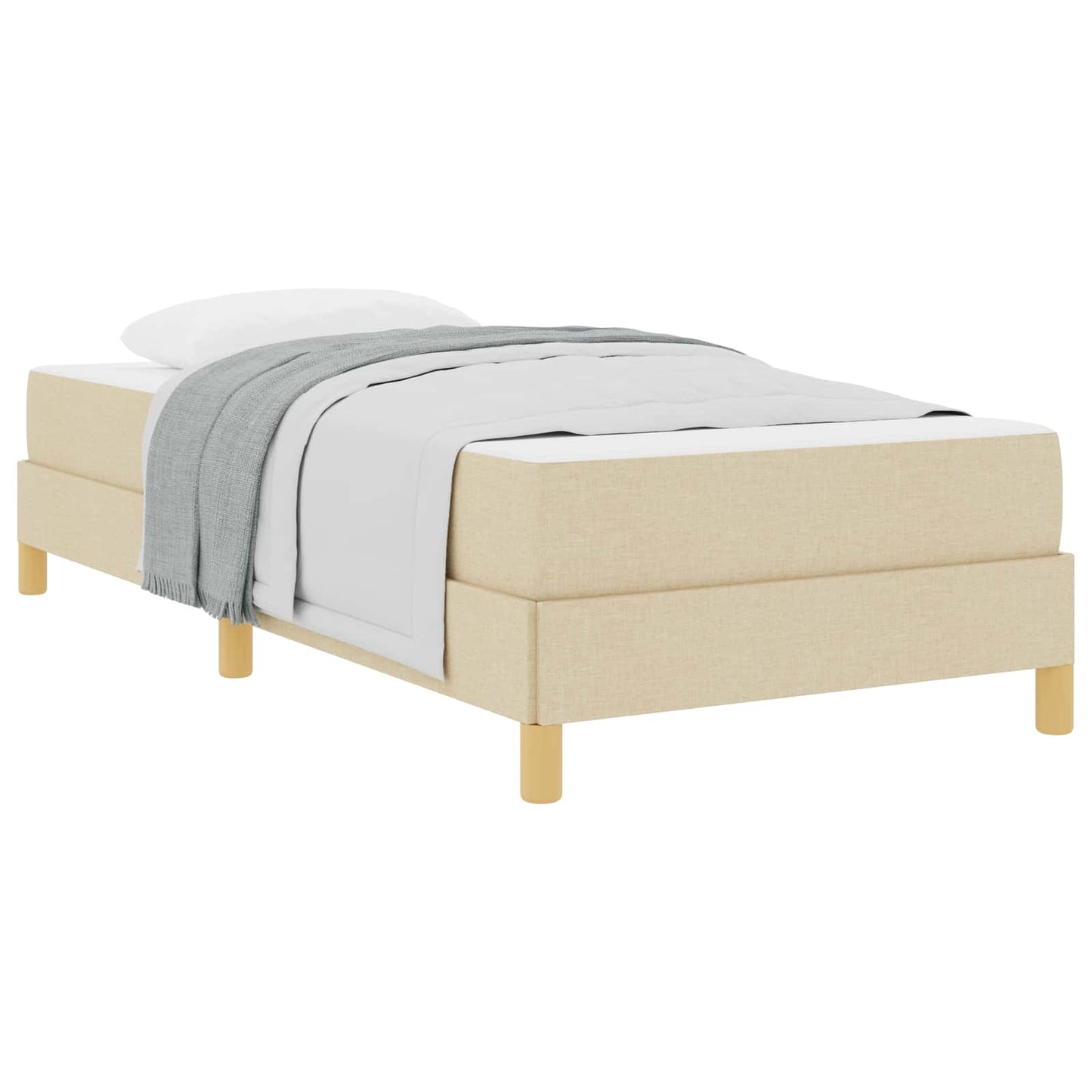 vidaXL Κρεβάτι με ελατήρια με στρώμα Κρεμ 90 x 200 cm ύφασμα