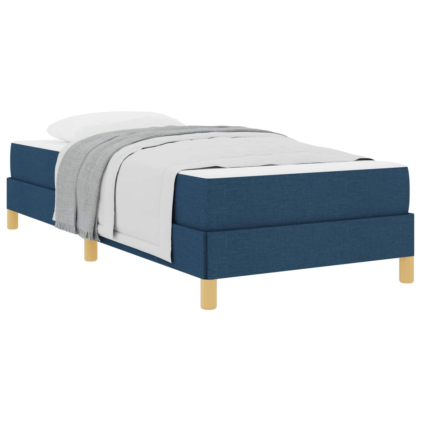 vidaXL Κρεβάτι με ελατήρια με στρώμα Μπλε 100 x 200 cm ύφασμα