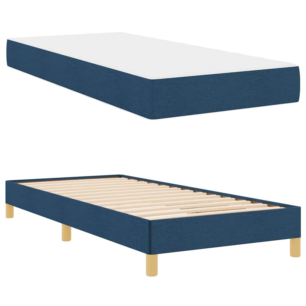 vidaXL Κρεβάτι με ελατήρια με στρώμα Μπλε 100 x 200 cm ύφασμα