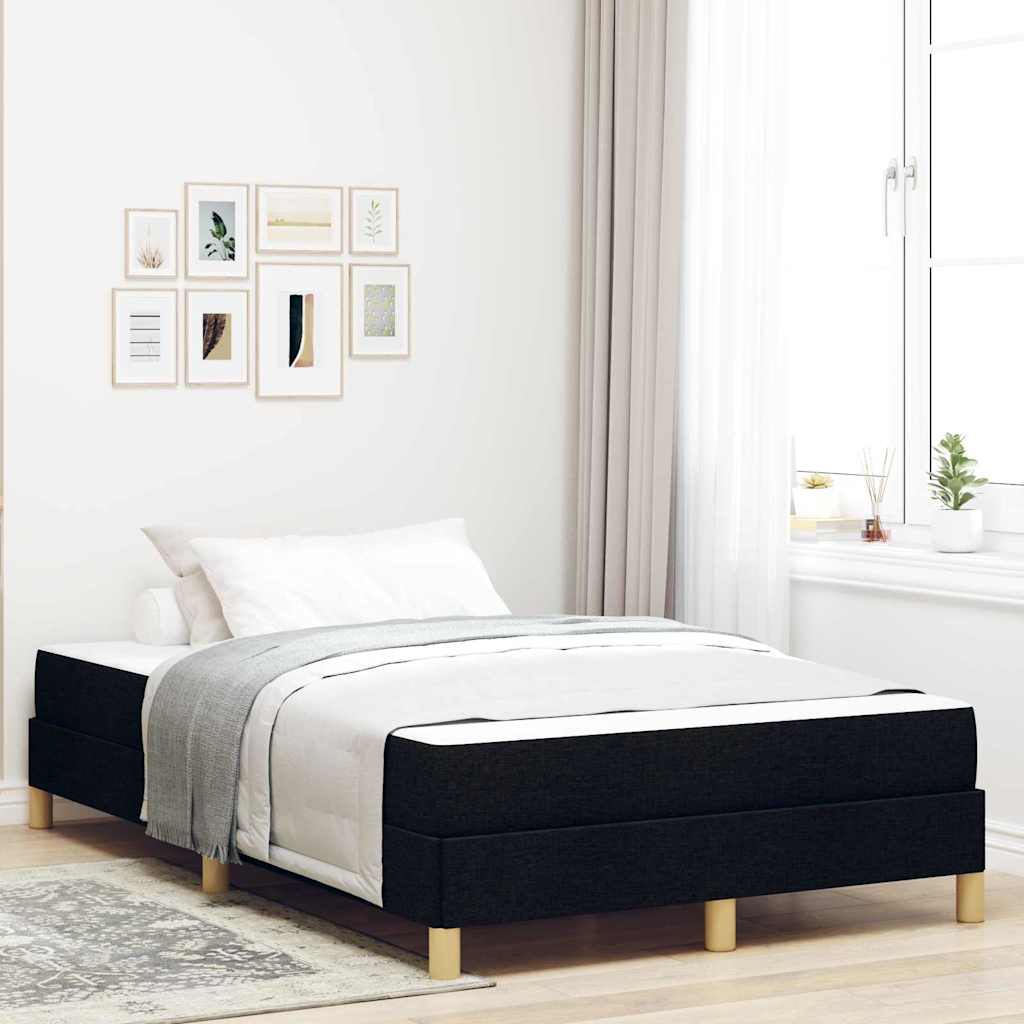 vidaXL Κρεβάτι με ελατήρια με στρώμα Μαύρο 120 x 190 cm ύφασμα