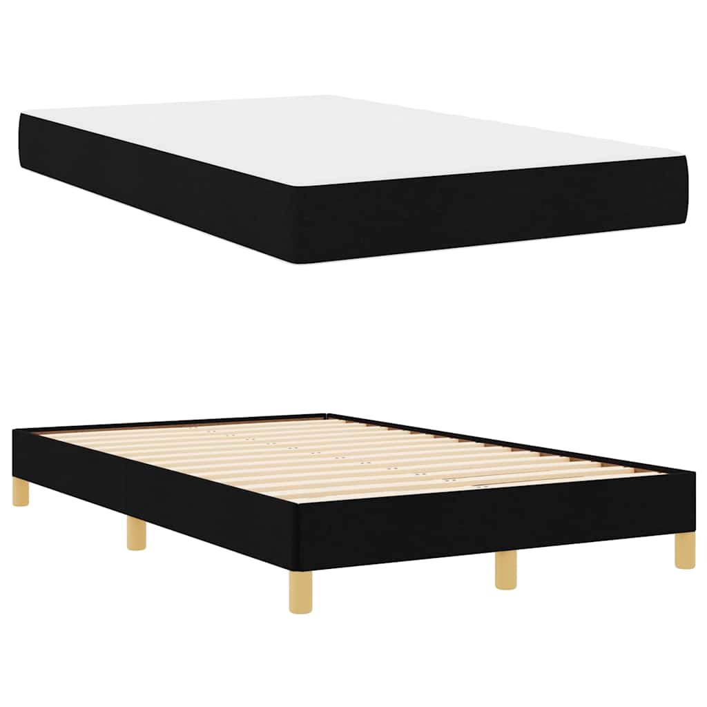 vidaXL Κρεβάτι με ελατήρια με στρώμα Μαύρο 120 x 190 cm ύφασμα