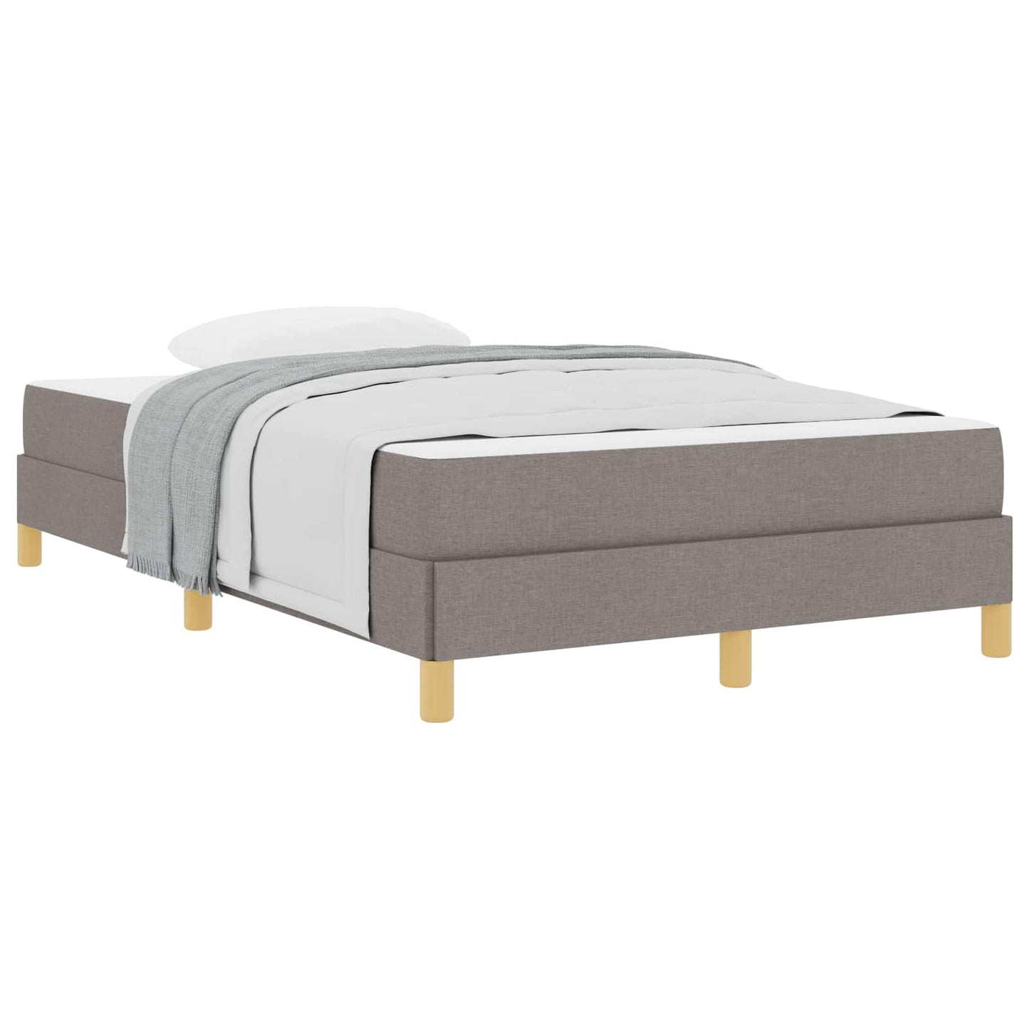 vidaXL Κρεβάτι με ελατήρια με στρώμα Taupe 120 x 190 cm ύφασμα
