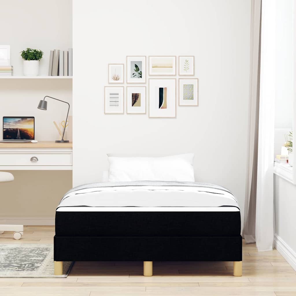 vidaXL Κρεβάτι με ελατήρια με στρώμα Μαύρο 120 x 200 cm ύφασμα
