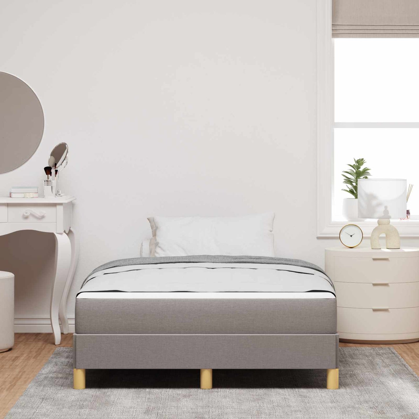 vidaXL Κρεβάτι με ελατήρια με στρώμα Taupe 120 x 200 cm ύφασμα