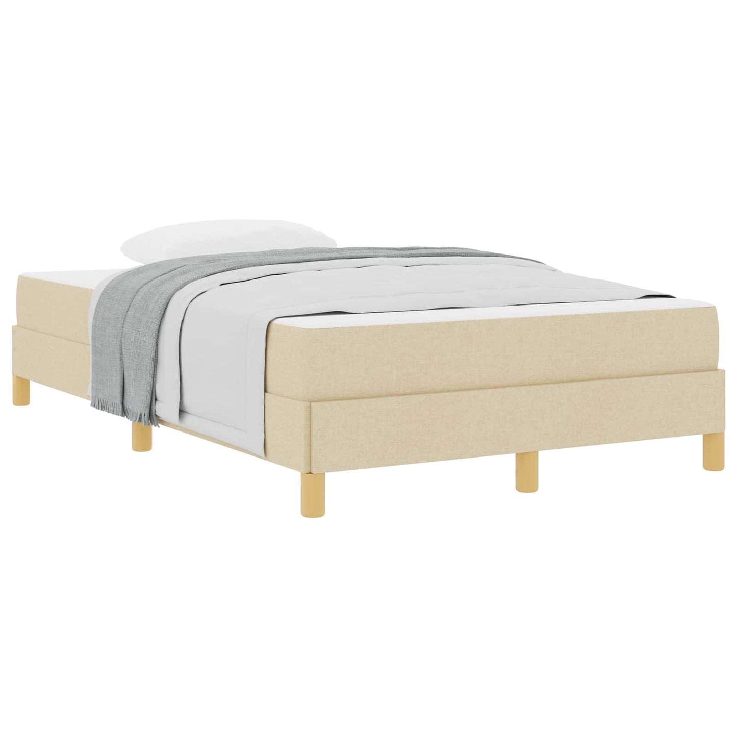 vidaXL Κρεβάτι με ελατήρια με στρώμα Κρεμ 120 x 200 cm ύφασμα
