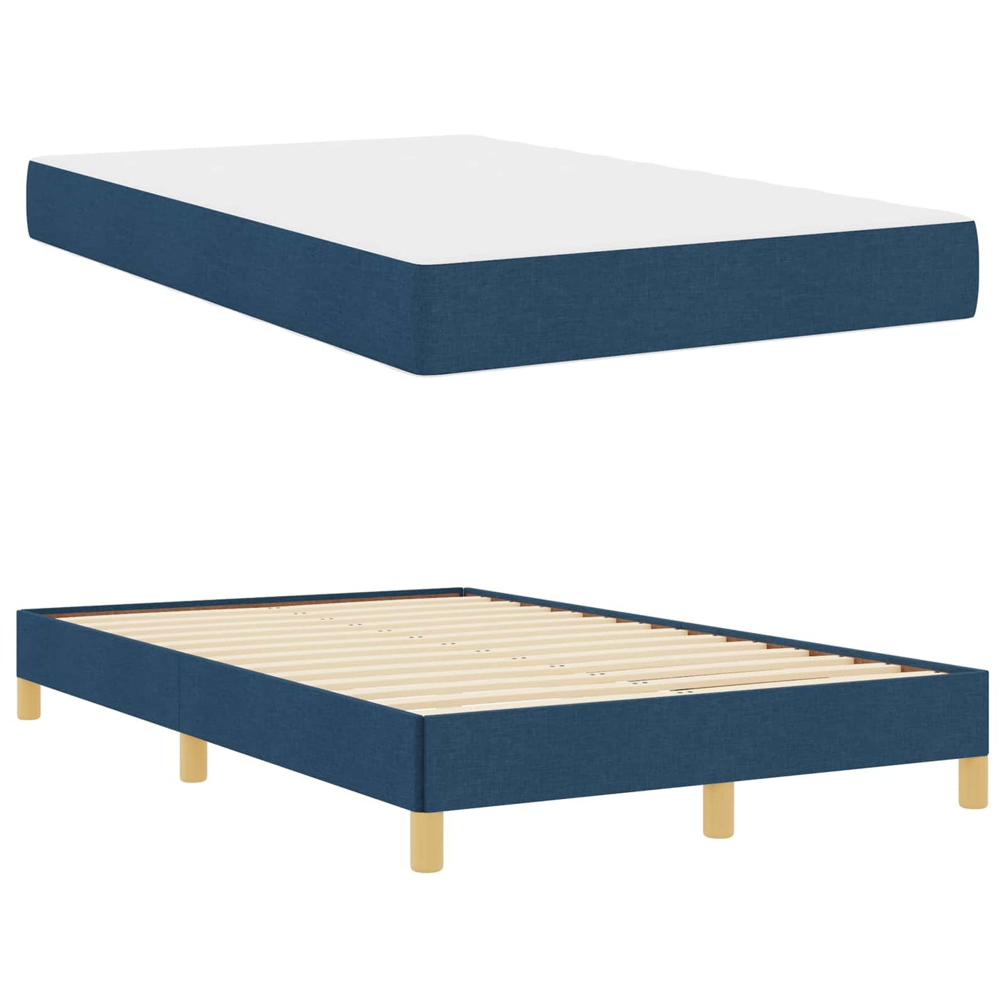 vidaXL Κρεβάτι με ελατήρια με στρώμα Μπλε 120 x 200 cm ύφασμα