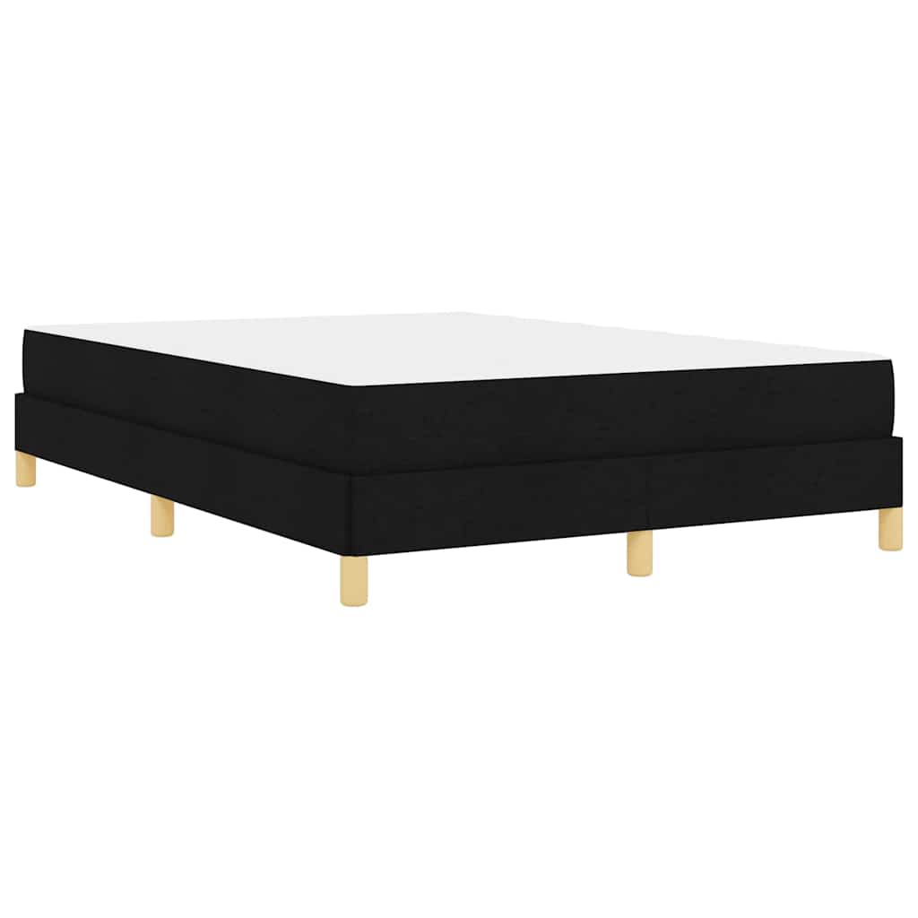 vidaXL Κρεβάτι με ελατήρια με στρώμα Μαύρο 140 x 190 cm ύφασμα
