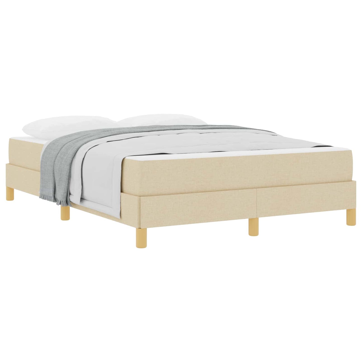 vidaXL Κρεβάτι με ελατήρια με στρώμα Κρεμ 140 x 190 cm ύφασμα