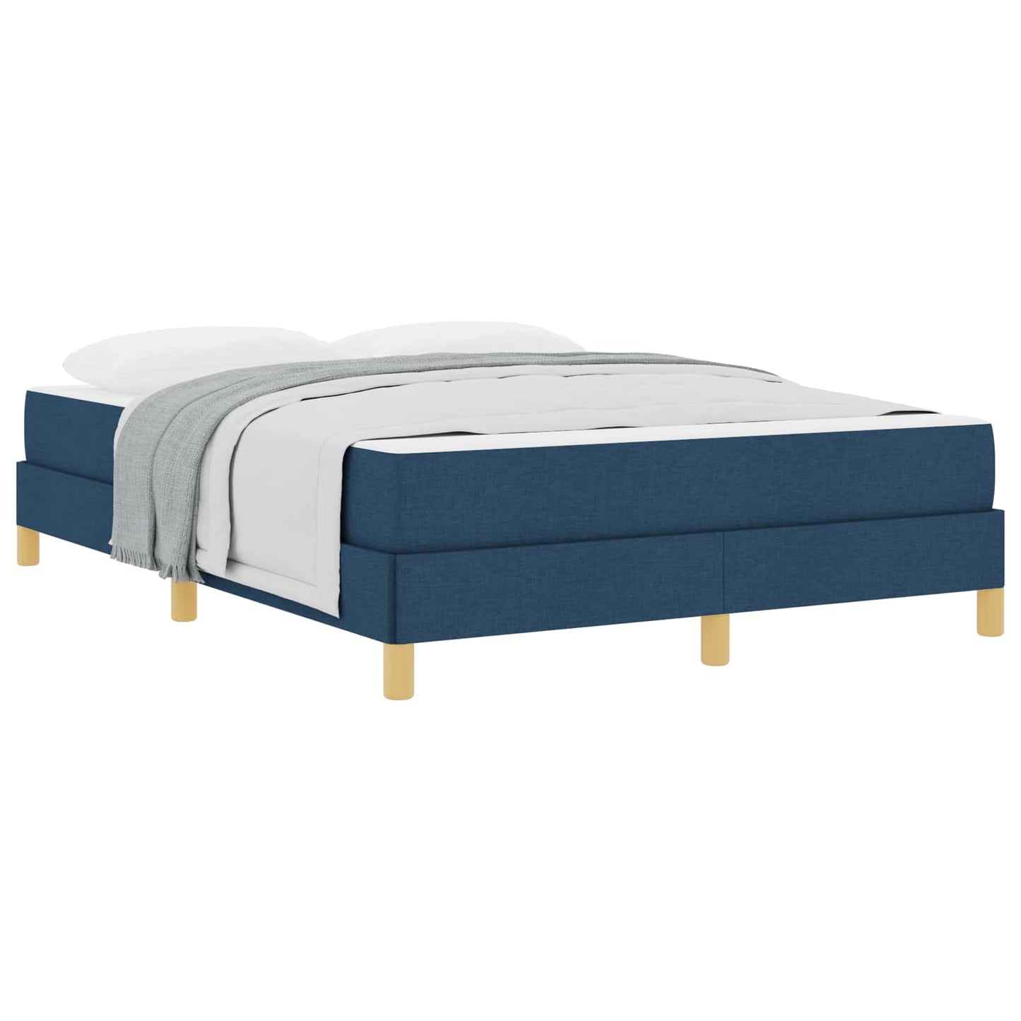 vidaXL Κρεβάτι με ελατήρια με στρώμα Μπλε 140 x 190 cm ύφασμα