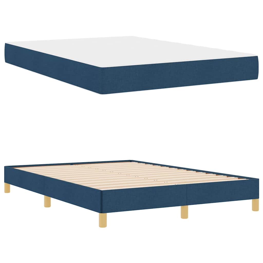 vidaXL Κρεβάτι με ελατήρια με στρώμα Μπλε 140 x 190 cm ύφασμα