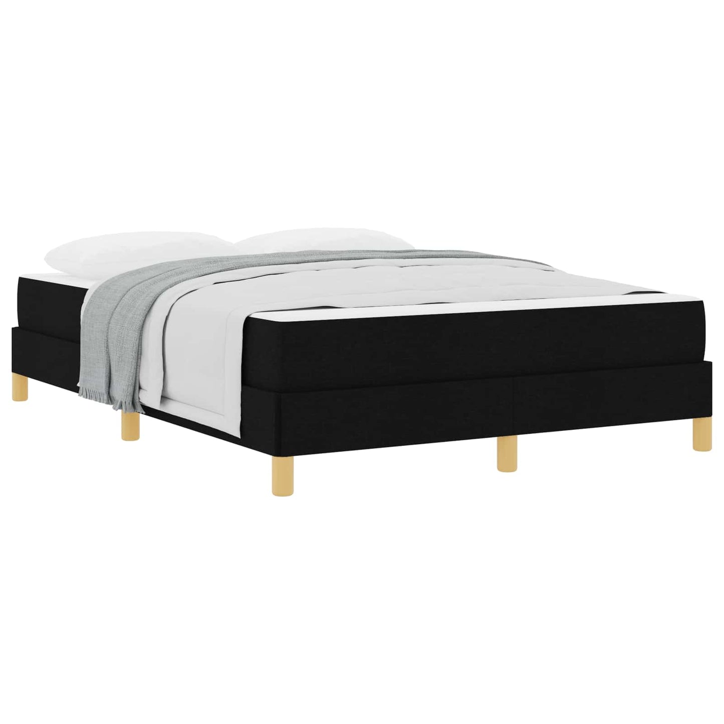 vidaXL Κρεβάτι με ελατήρια με στρώμα Μαύρο 160 x 200 cm ύφασμα