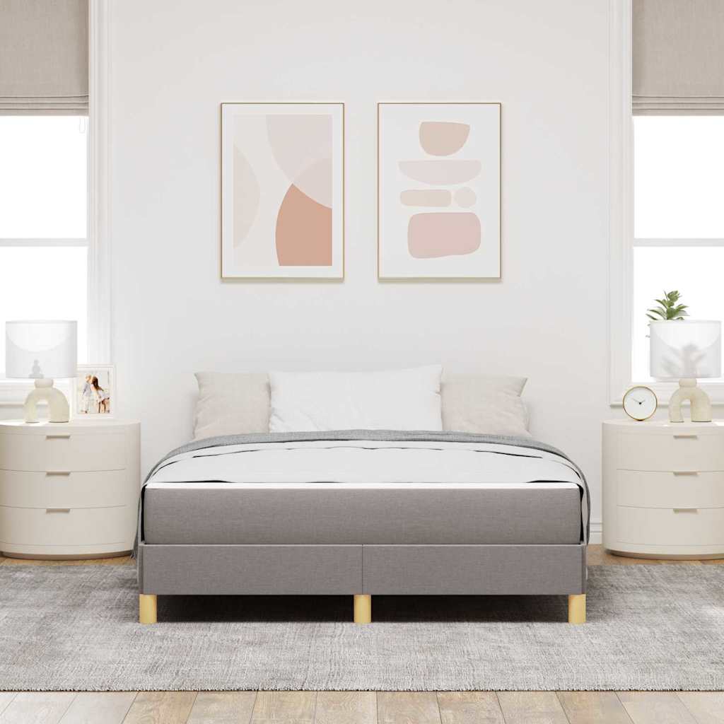 vidaXL Κρεβάτι με ελατήρια με στρώμα Taupe 160 x 200 cm ύφασμα