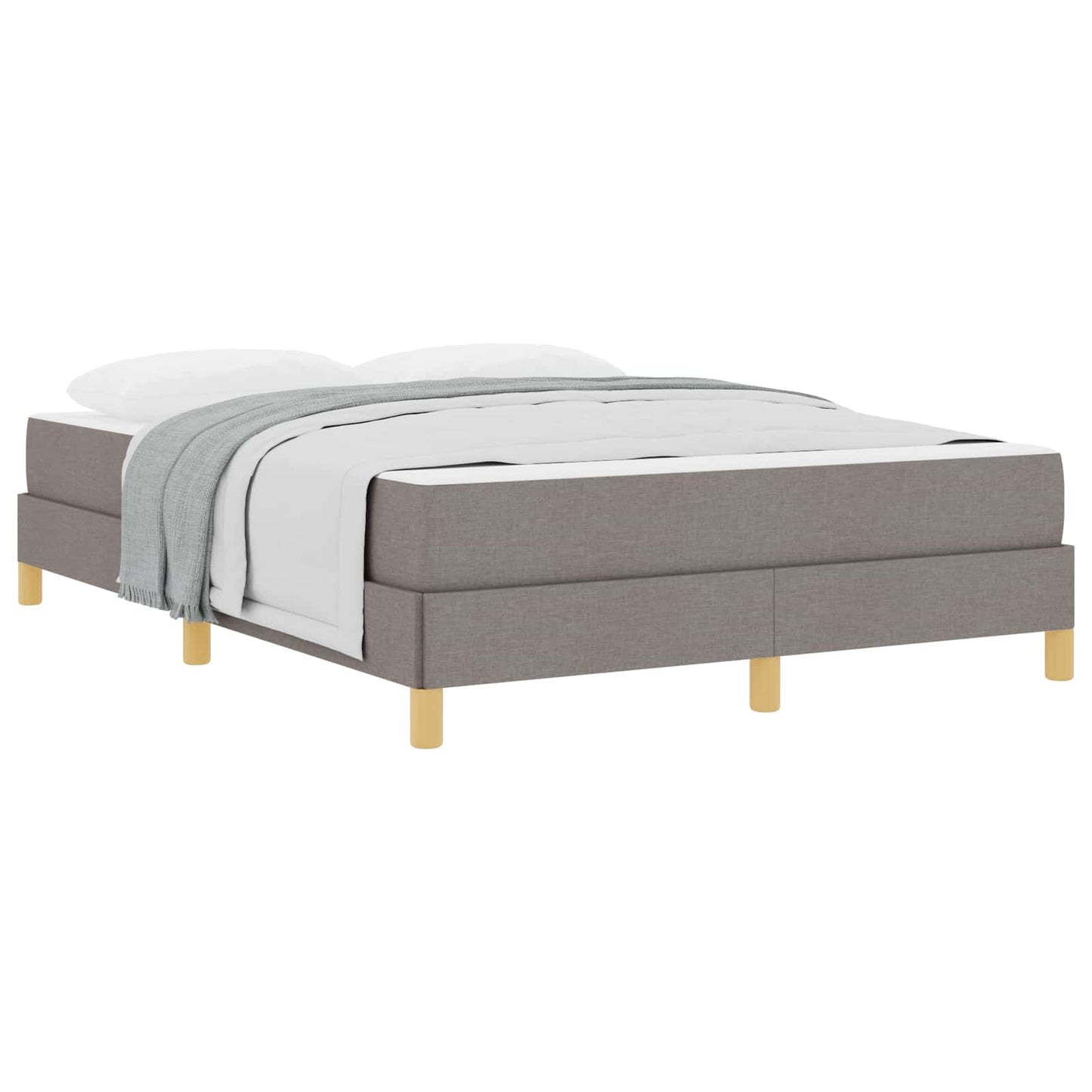 vidaXL Κρεβάτι με ελατήρια με στρώμα Taupe 160 x 200 cm ύφασμα