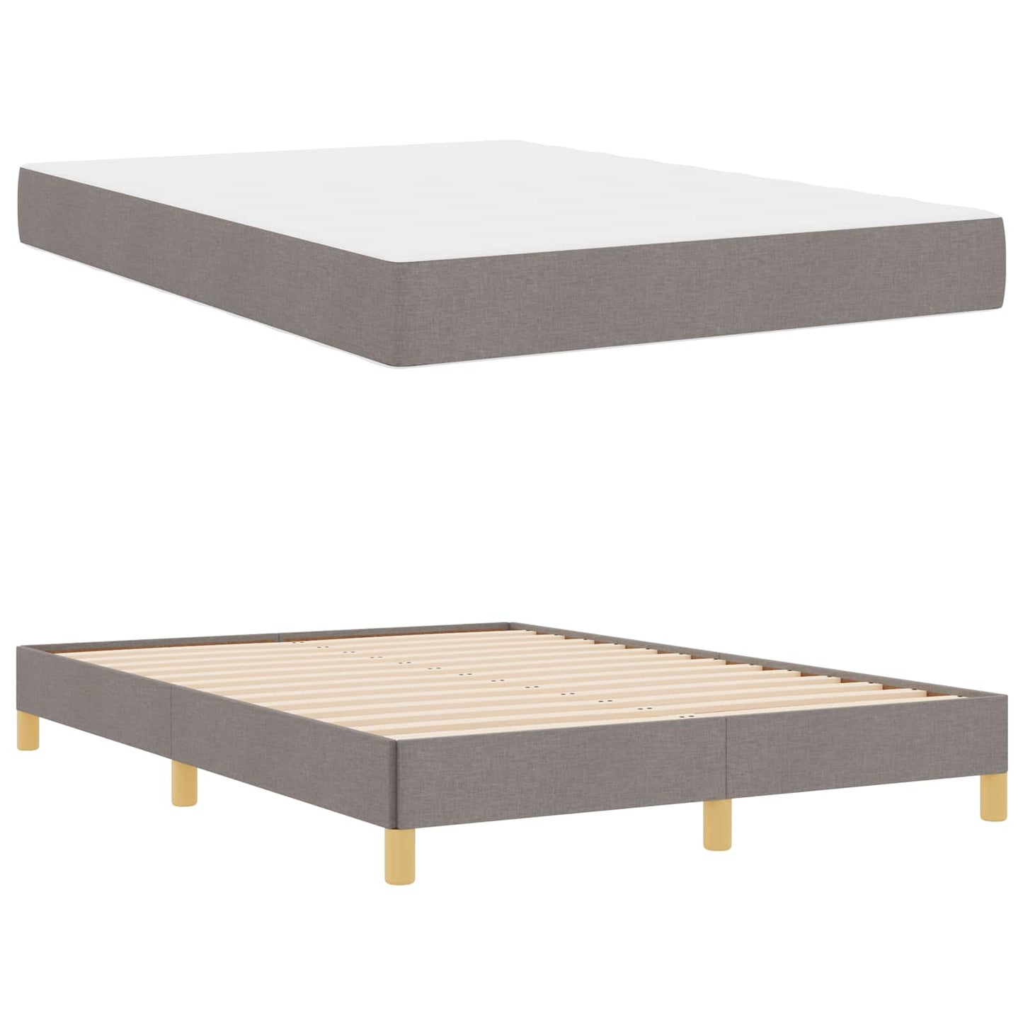 vidaXL Κρεβάτι με ελατήρια με στρώμα Taupe 160 x 200 cm ύφασμα