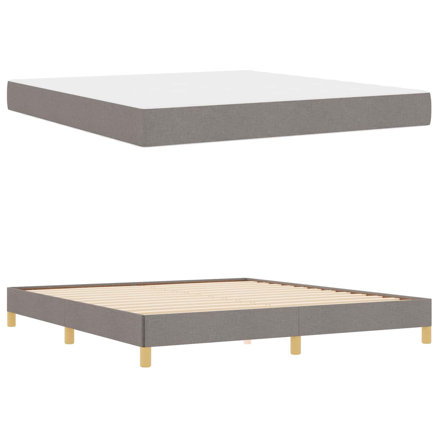 vidaXL Κρεβάτι με ελατήρια με στρώμα Taupe 180 x 200 cm ύφασμα