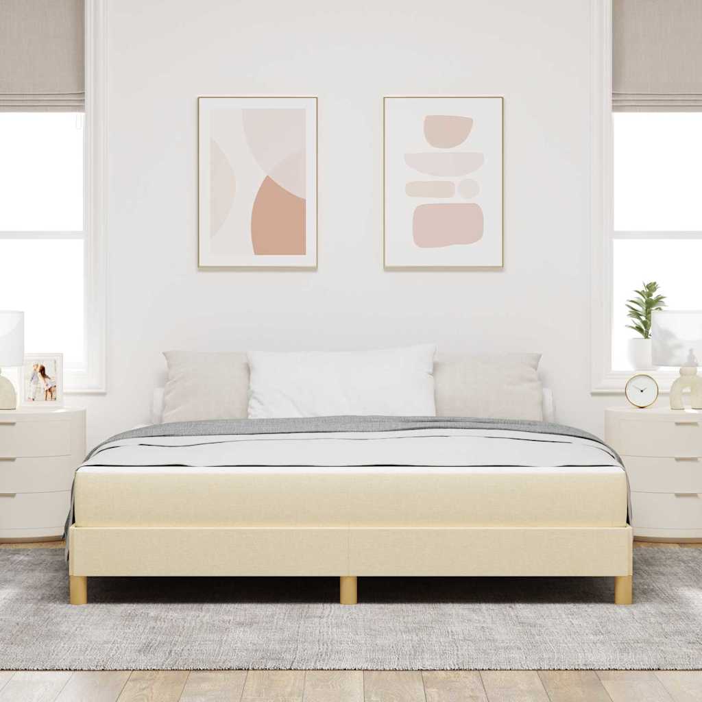vidaXL Κρεβάτι με ελατήρια με στρώμα Κρεμ 180 x 200 cm ύφασμα