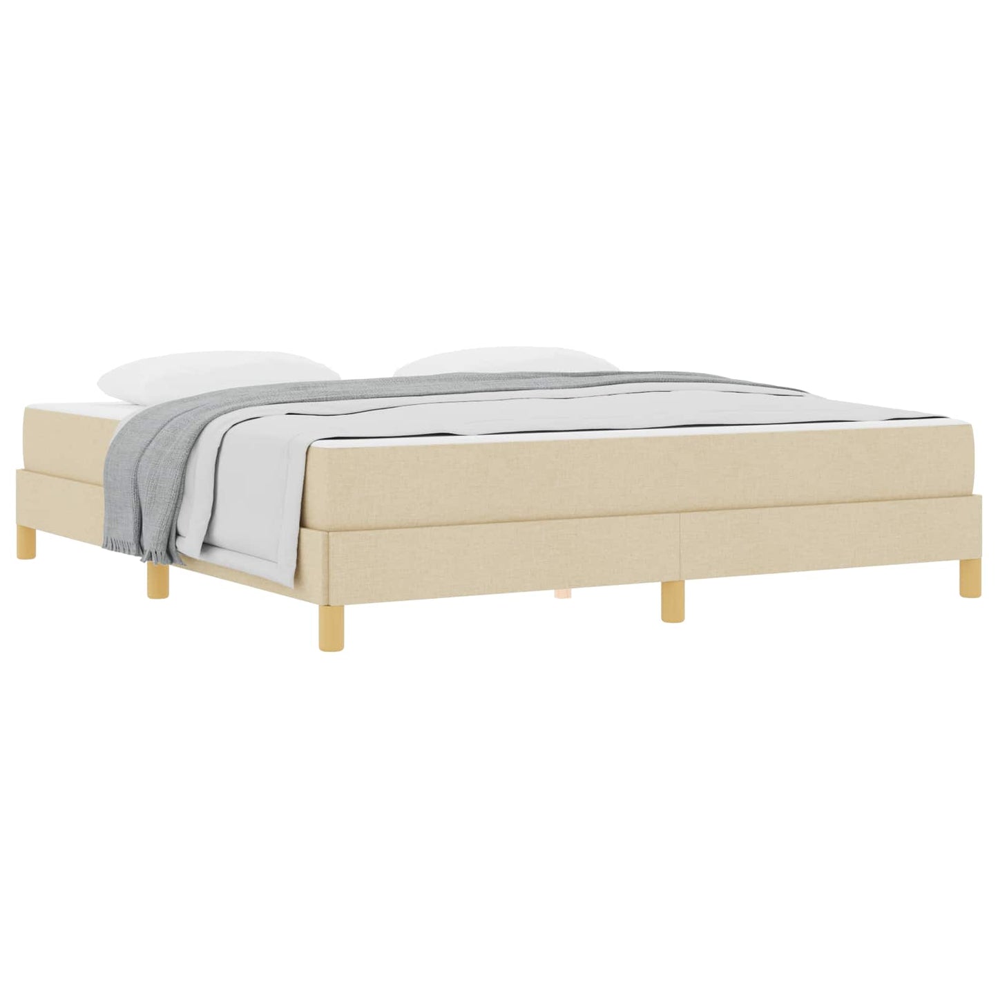 vidaXL Κρεβάτι με ελατήρια με στρώμα Κρεμ 180 x 200 cm ύφασμα