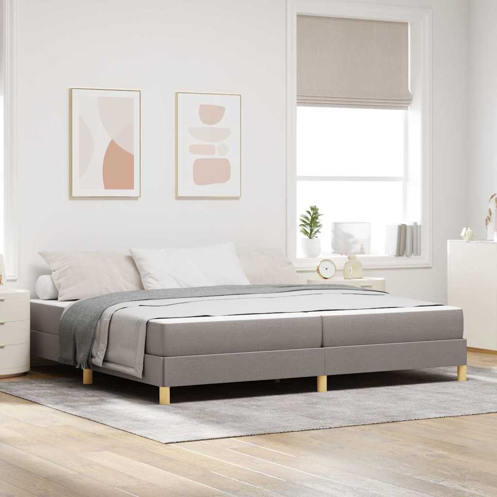 vidaXL Κρεβάτι με ελατήρια με στρώμα Taupe 200 x 200 cm ύφασμα