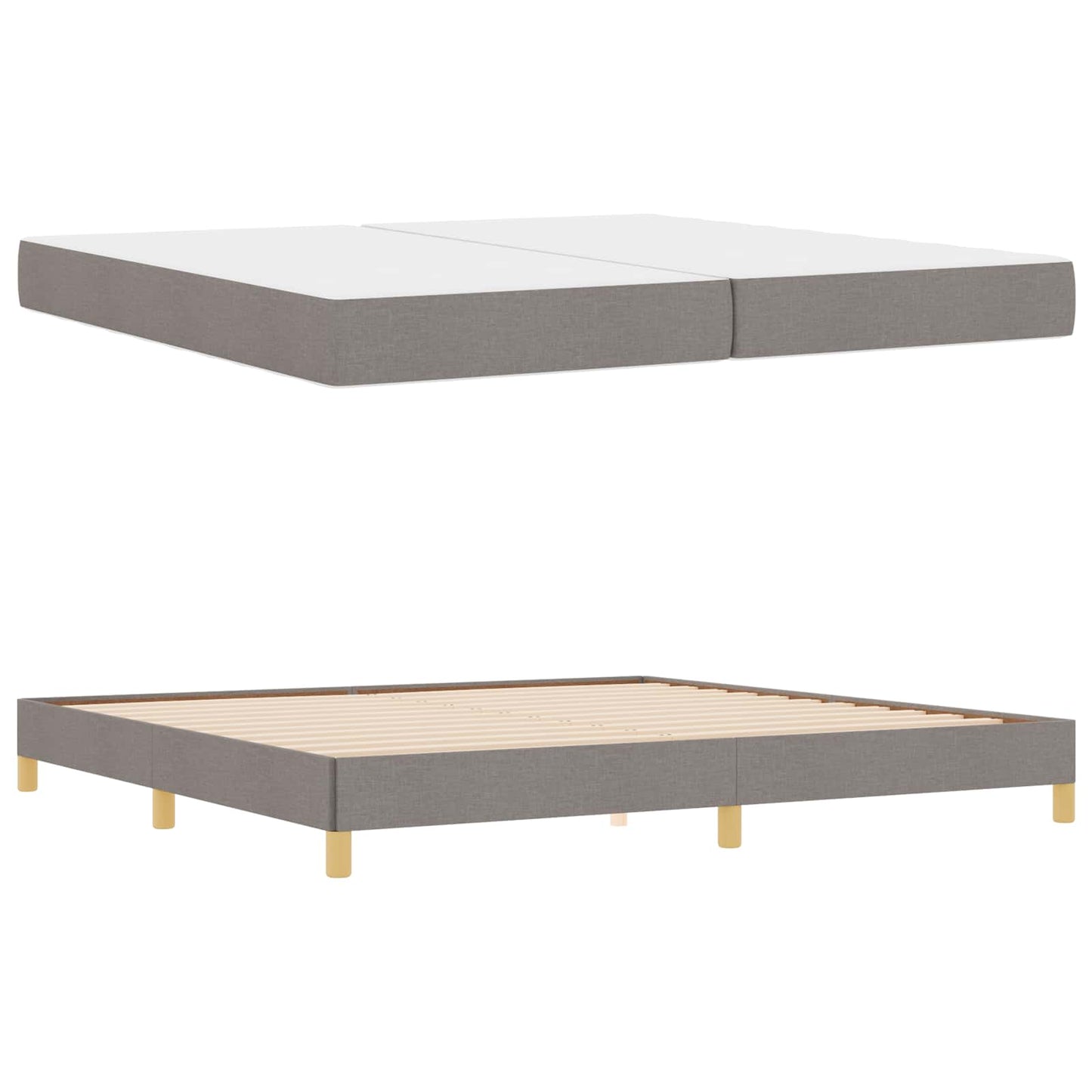 vidaXL Κρεβάτι με ελατήρια με στρώμα Taupe 200 x 200 cm ύφασμα