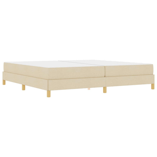 vidaXL Κρεβάτι με ελατήρια με στρώμα Κρεμ 200 x 200 cm ύφασμα