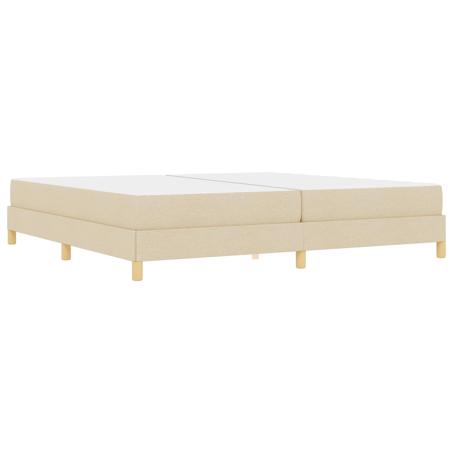 vidaXL Κρεβάτι με ελατήρια με στρώμα Κρεμ 200 x 200 cm ύφασμα