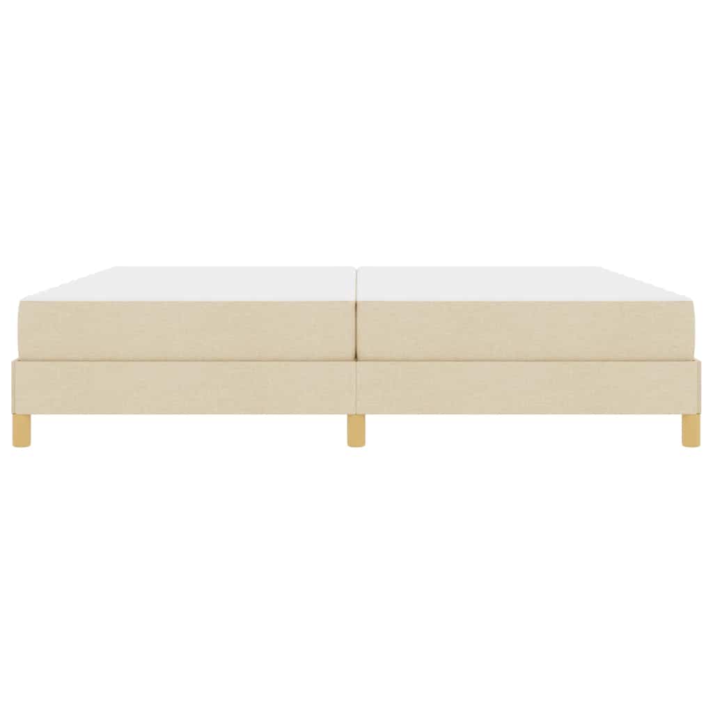 vidaXL Κρεβάτι με ελατήρια με στρώμα Κρεμ 200 x 200 cm ύφασμα