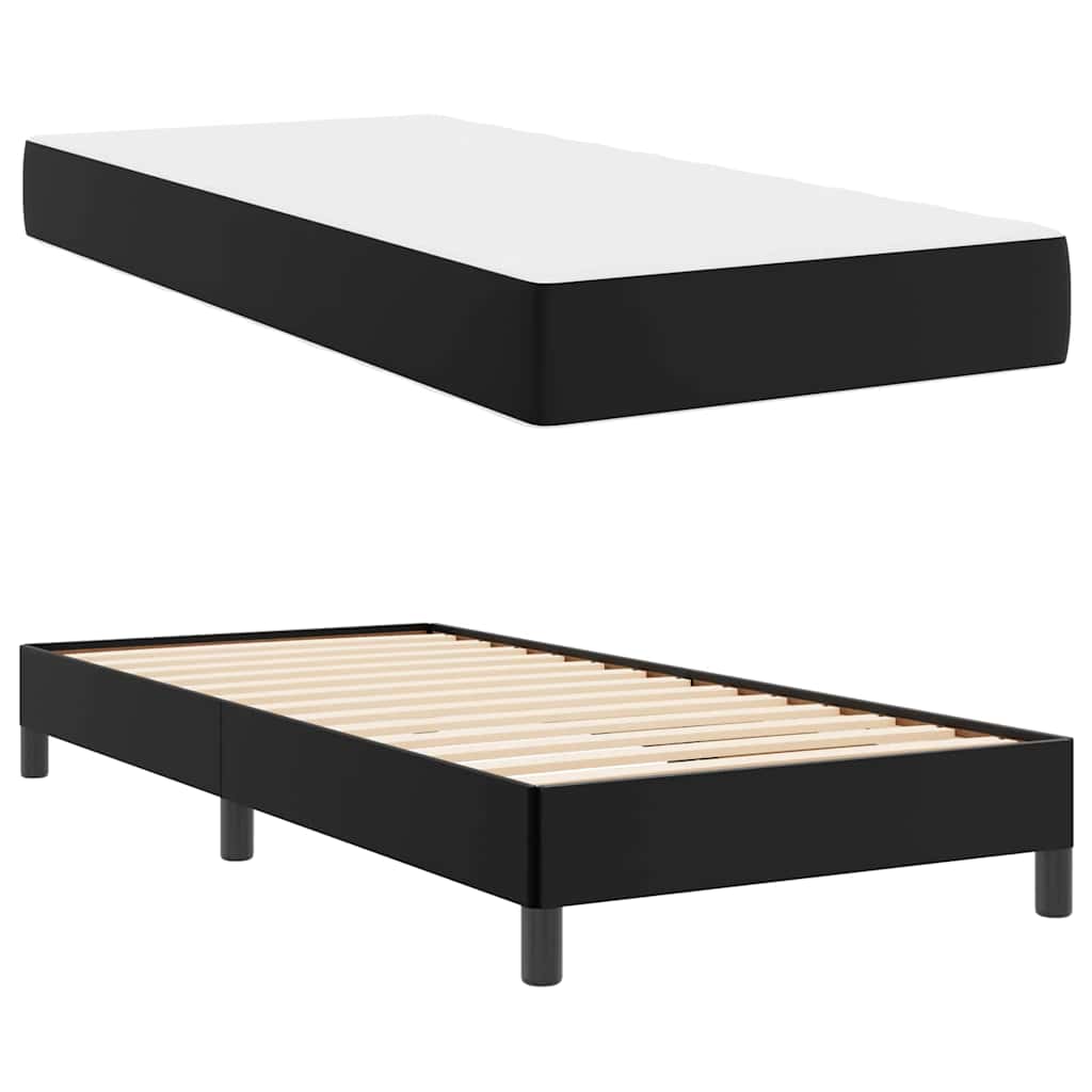 vidaXL Σκελετός Κρεβατιού με στρώμα Μαύρο 90 x 190 cm ύφασμα