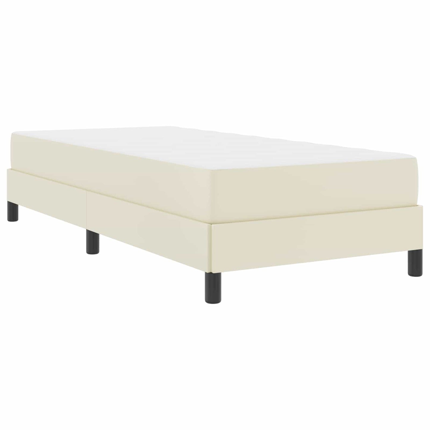 vidaXL Σκελετός Κρεβατιού με στρώμα Κρεμ 90 x 190 cm ύφασμα